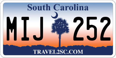 SC license plate MIJ252