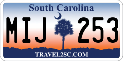 SC license plate MIJ253