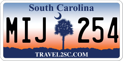 SC license plate MIJ254
