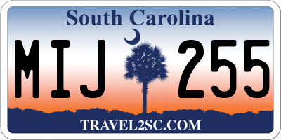 SC license plate MIJ255