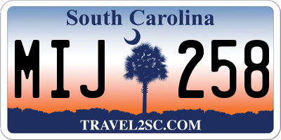 SC license plate MIJ258