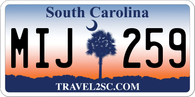SC license plate MIJ259