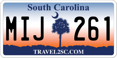SC license plate MIJ261