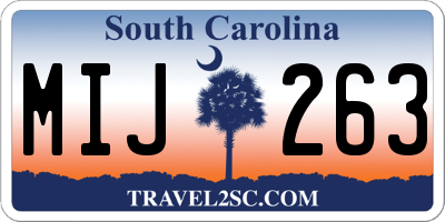 SC license plate MIJ263