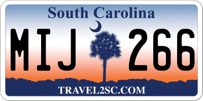 SC license plate MIJ266