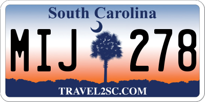 SC license plate MIJ278
