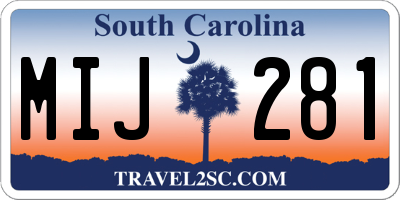SC license plate MIJ281
