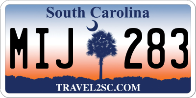 SC license plate MIJ283