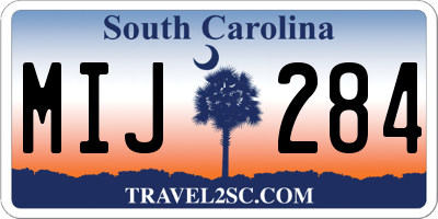 SC license plate MIJ284