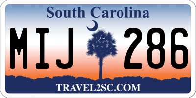 SC license plate MIJ286