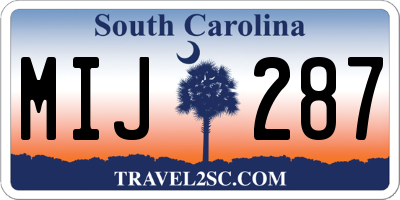 SC license plate MIJ287