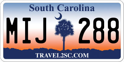 SC license plate MIJ288