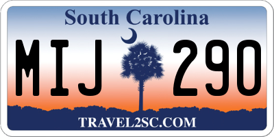 SC license plate MIJ290