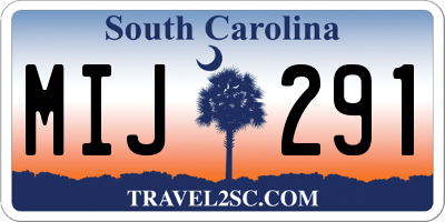 SC license plate MIJ291