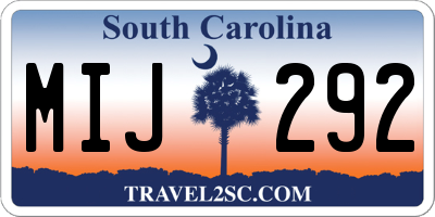 SC license plate MIJ292