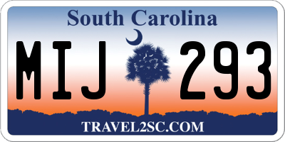 SC license plate MIJ293