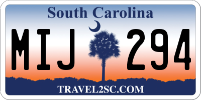 SC license plate MIJ294