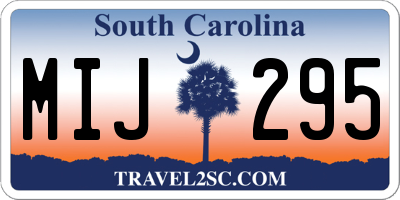 SC license plate MIJ295