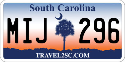 SC license plate MIJ296