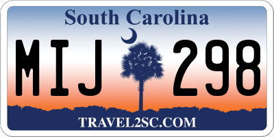 SC license plate MIJ298