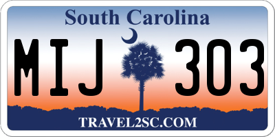 SC license plate MIJ303