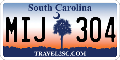 SC license plate MIJ304