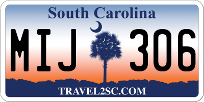 SC license plate MIJ306