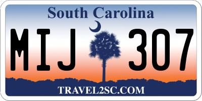 SC license plate MIJ307