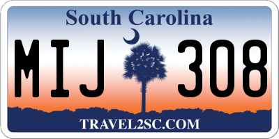 SC license plate MIJ308