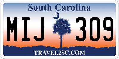 SC license plate MIJ309