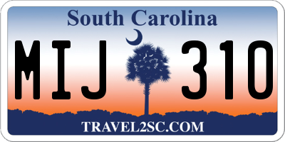 SC license plate MIJ310