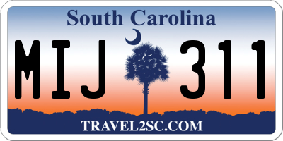SC license plate MIJ311