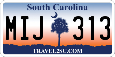 SC license plate MIJ313