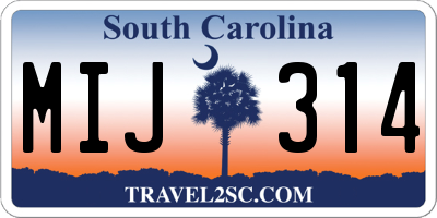 SC license plate MIJ314