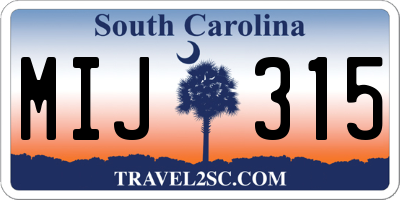 SC license plate MIJ315