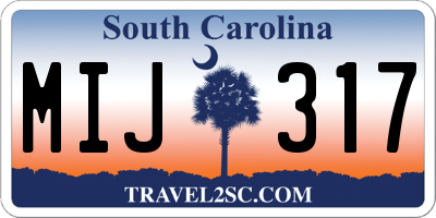 SC license plate MIJ317