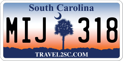 SC license plate MIJ318
