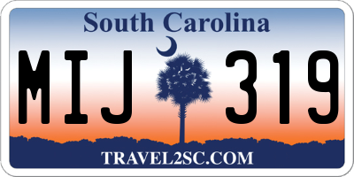 SC license plate MIJ319