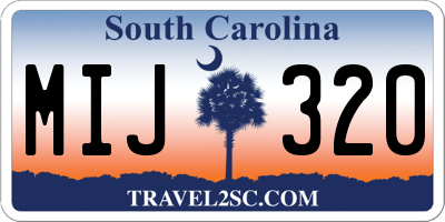 SC license plate MIJ320