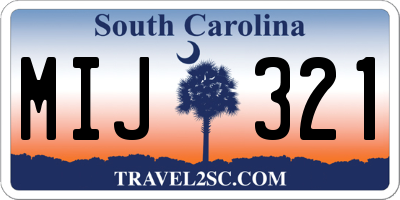 SC license plate MIJ321