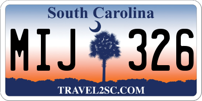 SC license plate MIJ326