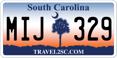 SC license plate MIJ329