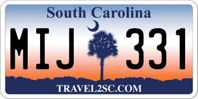 SC license plate MIJ331