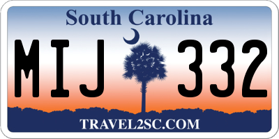 SC license plate MIJ332