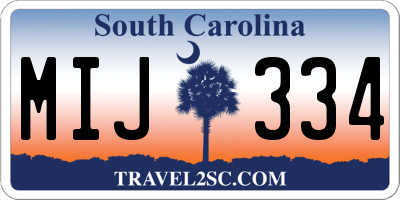 SC license plate MIJ334