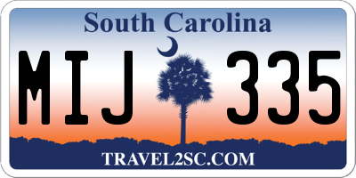 SC license plate MIJ335
