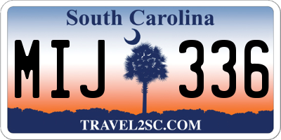 SC license plate MIJ336