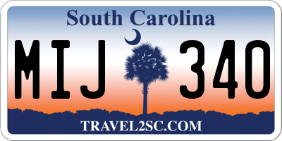 SC license plate MIJ340