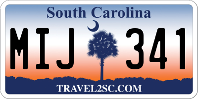SC license plate MIJ341