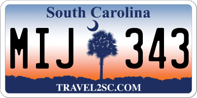 SC license plate MIJ343